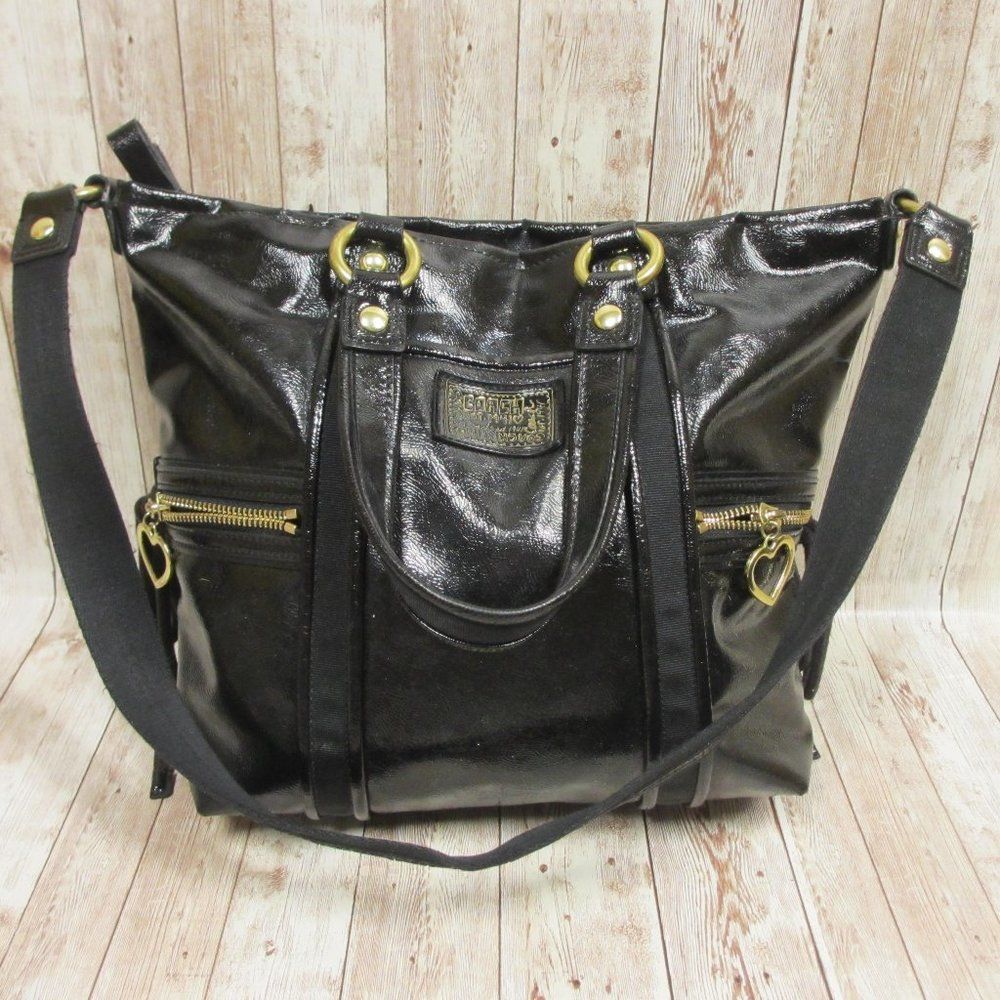 Coach daisy liquid gloss Womens Purse Shoulder Bag Black